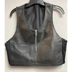 Nigel Cabourn Black leather size large zip up Vest